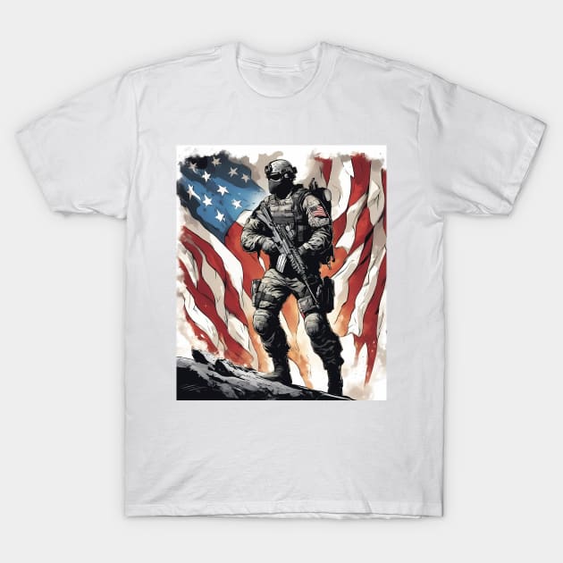 Tactical Soldier T-Shirt by animegirlnft